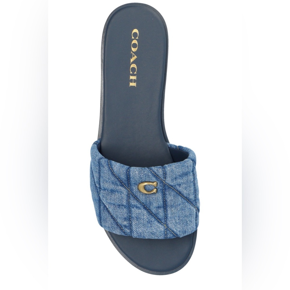 ❌ SOLD ❌ Coach Holly Quilted Denim Slides
